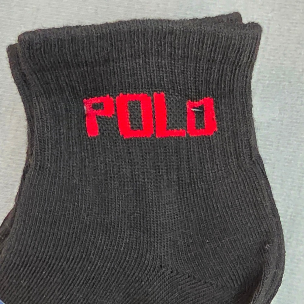 Polo Ralph Lauren Ankle Socks Mens 10-13 Black 8 Pairs Logo Recycled Polyester